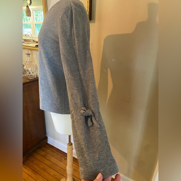grey & gray | size small | adorable gray sweatshirt with ties on arm/wrist area - Picture 2 of 7
